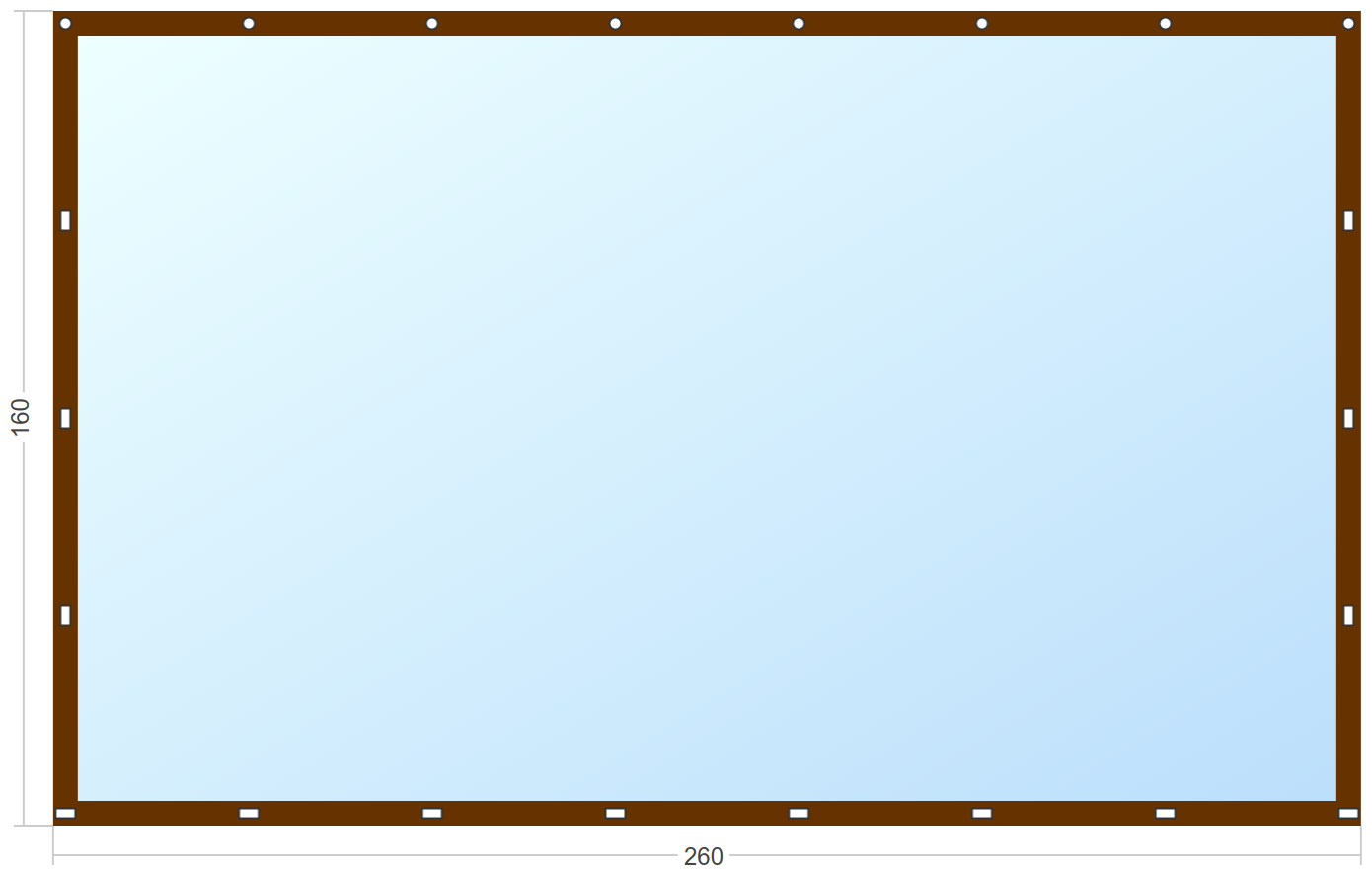 Мягкое окно Софтокна 260х160 см, Прозрачная пленка 0,7мм, Скоба-ремешок, Коричневая окантовка, Комплект для установки - фотография № 3