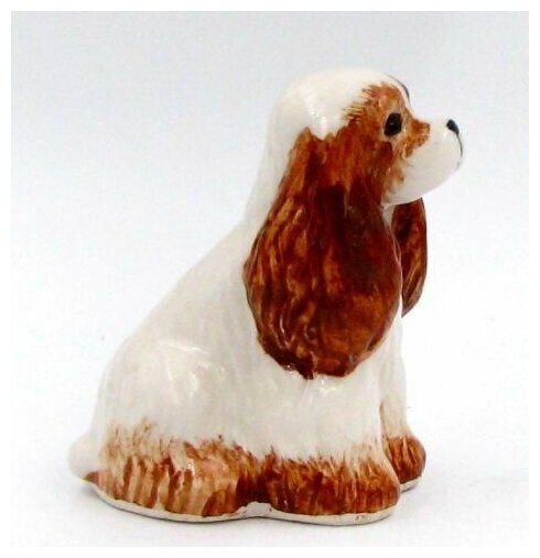 Коккер спаниель (бело-рыжий) фигурка собаки из фарфора