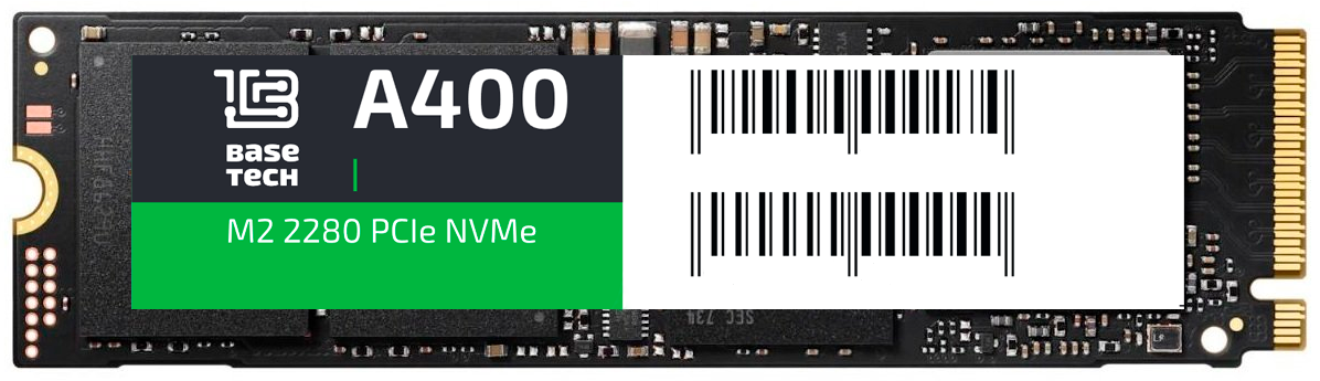 SSD BaseTech A400 2Тб, M.2 2280, NVMe, Bulk