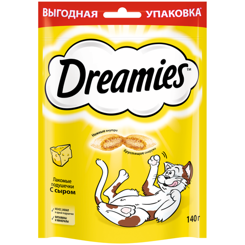 Лакомство для кошек  Dreamies Лакомство для кошек Dreamies подушечки, 60 г сыр