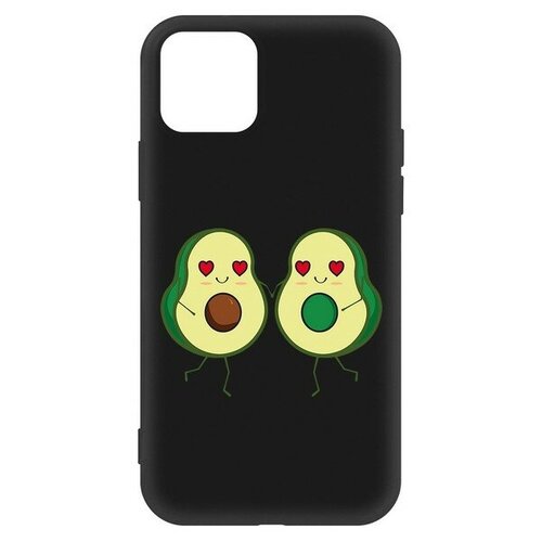 Чехол-накладка Krutoff Soft Case Авокадо Пара для iPhone 12/12 Pro черный