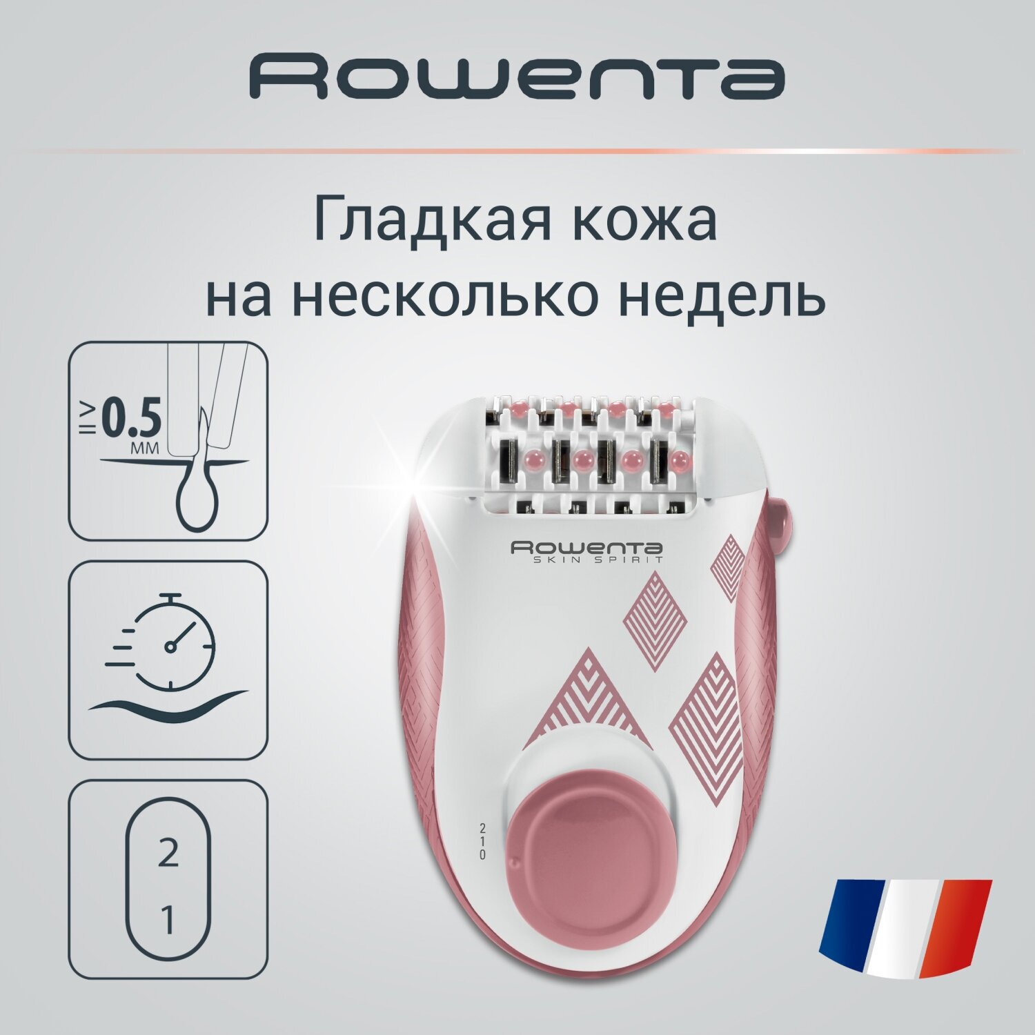 Эпилятор Rowenta EP2900F1, белый/розовый