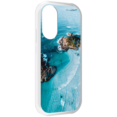 Чехол MyPads красивый голубой залив для Honor X7 задняя-панель-накладка-бампер