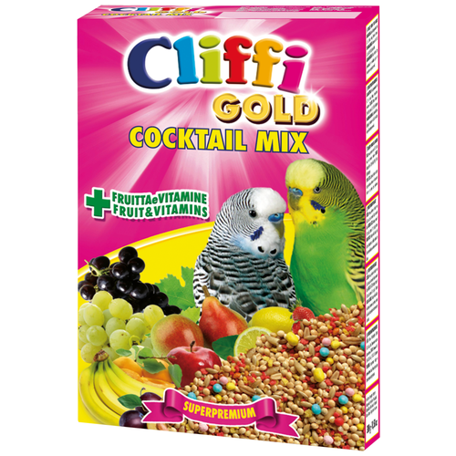 Cliffi корм Gold Cocktail Mix Pappagallini для волнистых попугаев, 300 г cliffi италия cliffi италия коктейль для канареек зерна злаки фрукты овощи 300 г