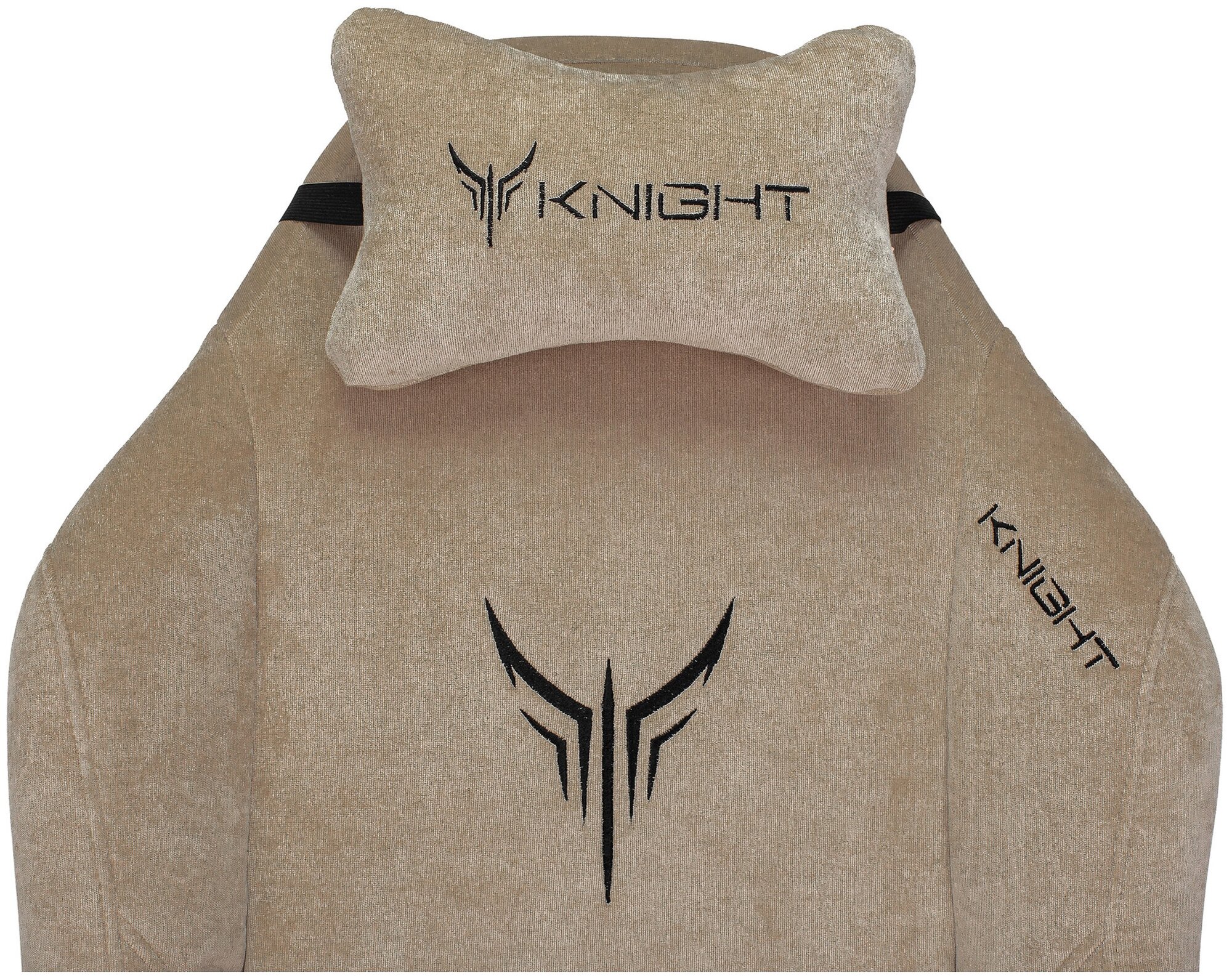 Кресло игровое Knight N1 Fabric бежевый Light-21 с подголов. крестовина металл - фотография № 14