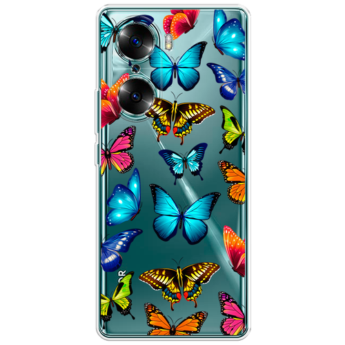 Силиконовый чехол на Honor 60 / Хонор 60 Разные бабочки, прозрачный силиконовый чехол на honor 60 хонор 60 синие бабочки прозрачный