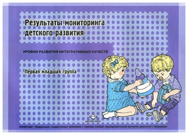 Верещагина. Результаты мониторинга детского развития. 1-я младшая группа. Уровни развития интегративных качеств.