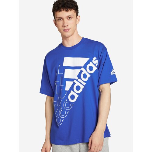 Футболка adidas, размер M, синий, белый