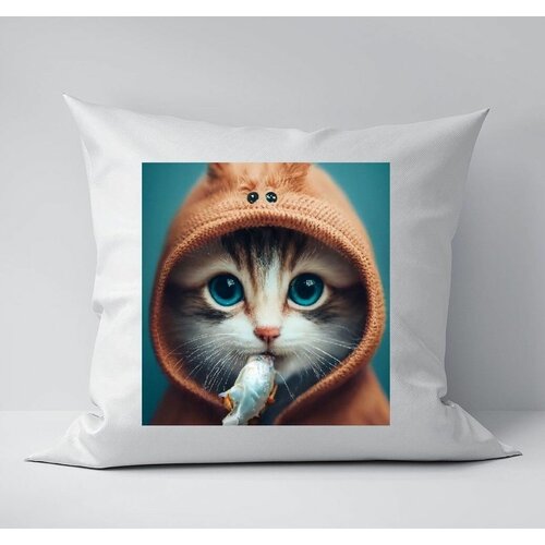 Подушка с наволочкой, принт фантазия , размер 30x30