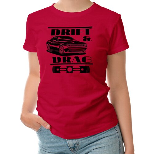 Женская футболка «Drift-Drag» (L, белый)