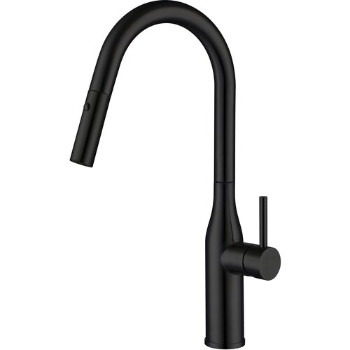 Смеситель для кухни (мойки) Gappo G4398-46 черный смеситель для кухни мойки wave a0312 с выдвижным изливом и режимом душ латунный