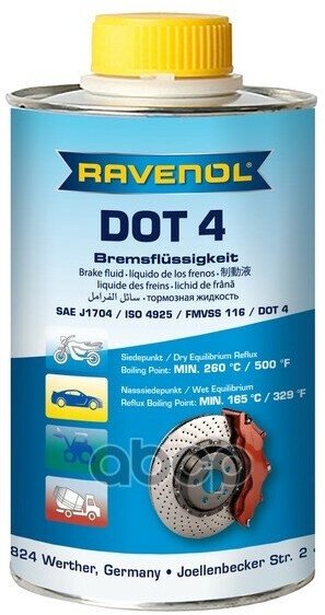 Жидкость Тормозная Dot-4 0.25Л Ravenol Ravenol арт. 1350601-250