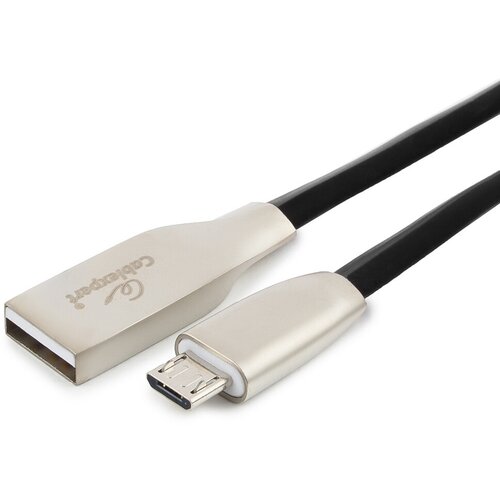Кабель Cablexpert USB - microUSB (CC-G-mUSB01), 0.5 м, 1 шт., черный кабель usb 2 0 тип a b micro cablexpert cc g musb01bk 1 8m 1 8m