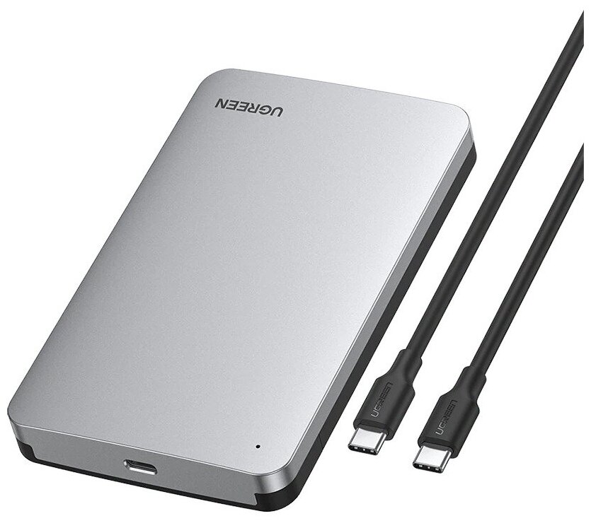 Внешний корпус для жесткого диска Ugreen CM300 (70499) 2.5" SATA External Hard Drive Enclosure (USB-C 3.2) серый