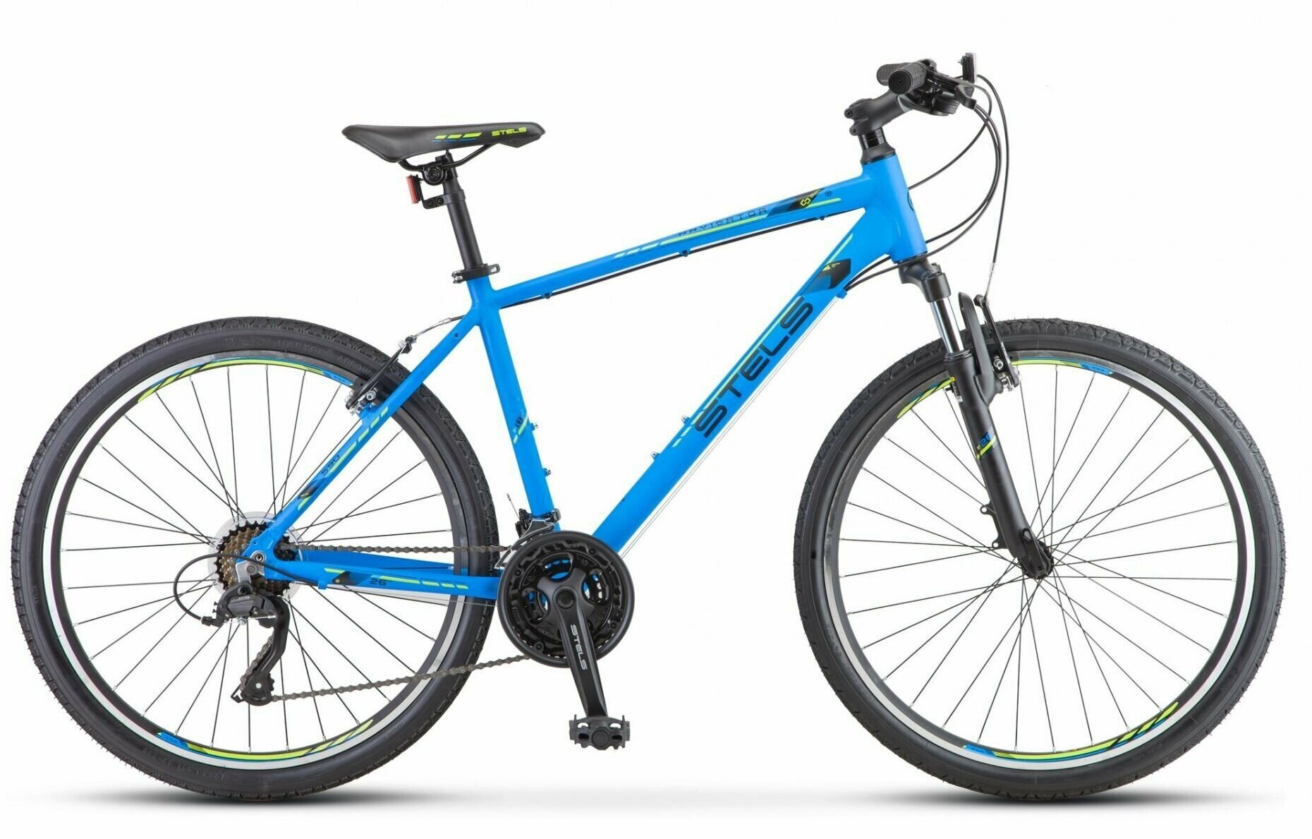 Велосипед горный STELS NAVIGATOR 590 V (26"), рама 20 синий/салатовый