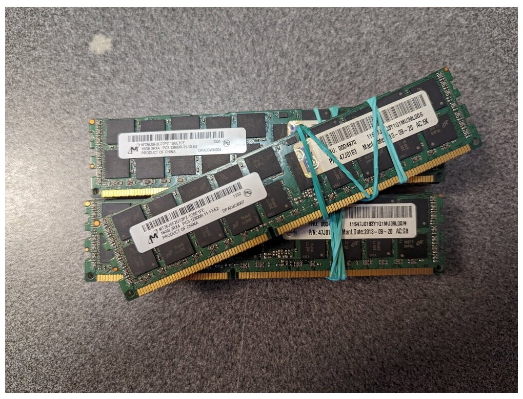 Оперативная память Micron MT36JSF2G72PZ-1G6E1FE, 00D4970, 47J0183, DDR3, 16GB, 12800R