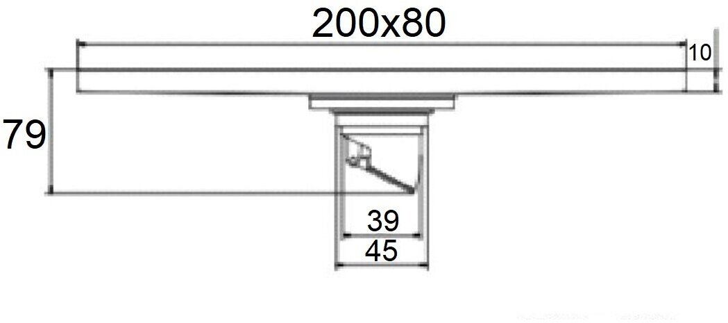 Трап для душа сливной 80х200 мм, черный Orange TR01-009b - фотография № 2