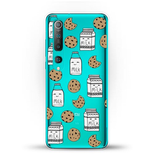 фото Силиконовый чехол молоко и печеньки на xiaomi mi 10 andy & paul