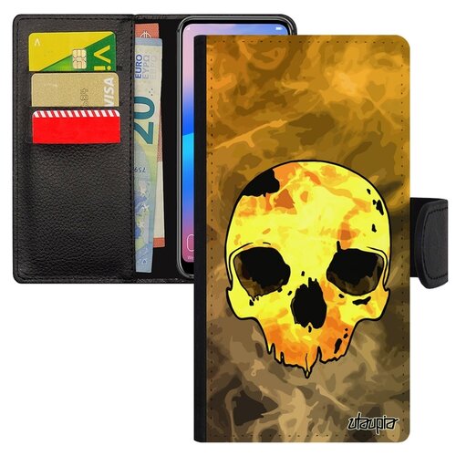 фото Чехол книжка на мобильный samsung galaxy s7 edge, "череп" готичный пират utaupia