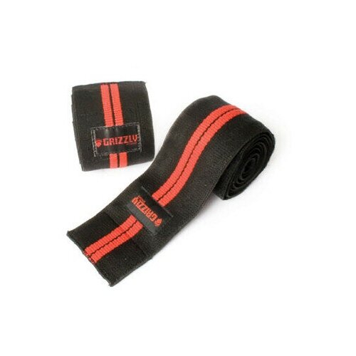 Бинт для коленей Grizzly Power Lifting Knee Wraps 8660-04 черный/красный