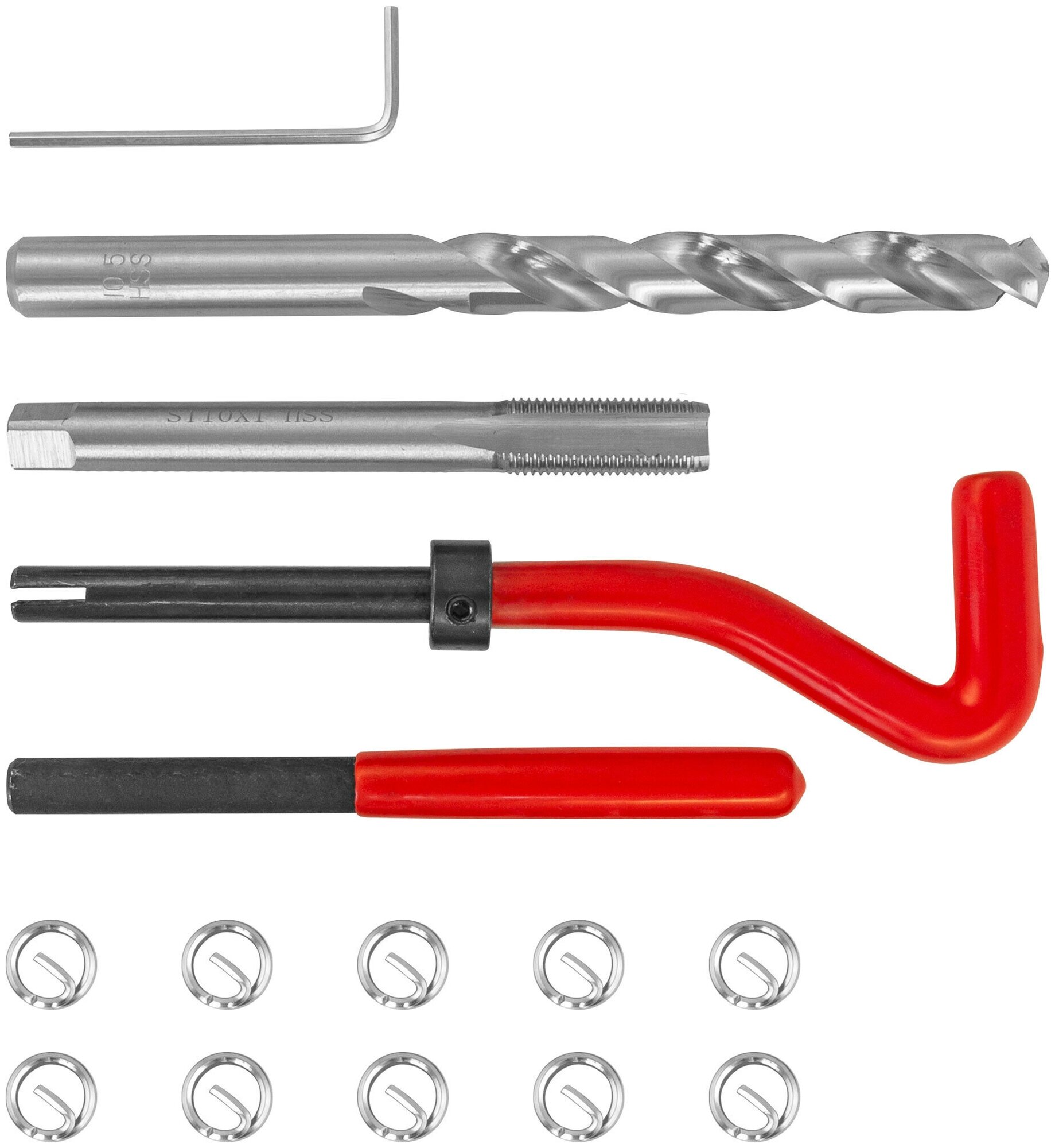 Набор для восстановления резьбы M10x1.0 15 предметов Thorvik
