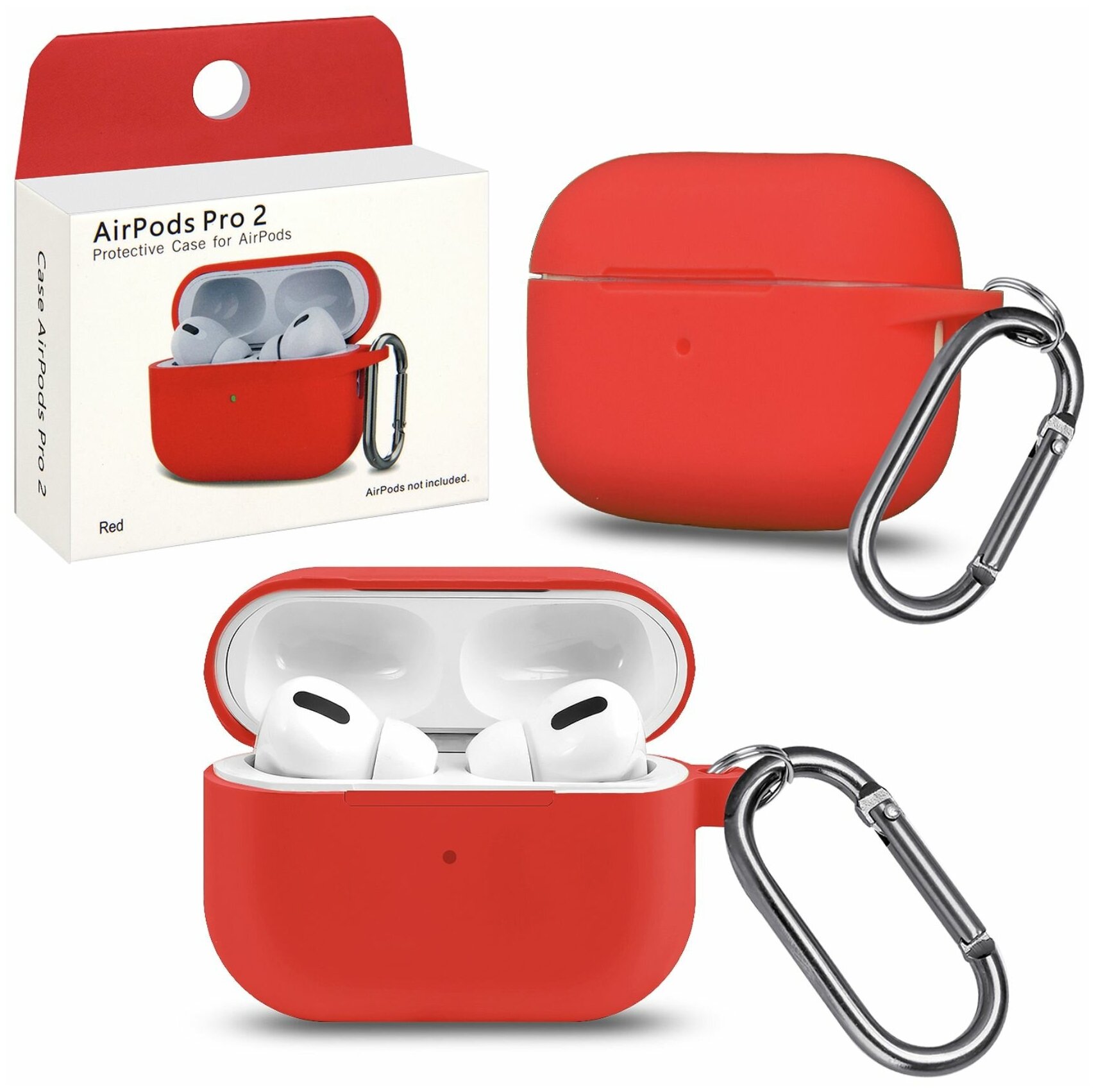 Чехол для наушников Apple AirPods PRO/PRO2 Красный