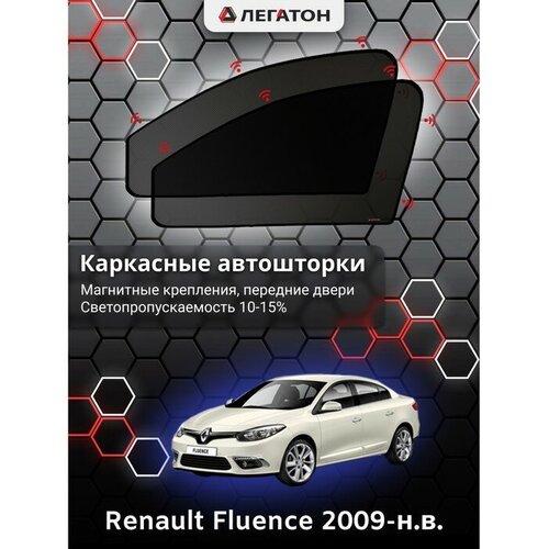 Легатон Каркасные автошторки Renault Fluence, 2009-н. в, передние (магнит), Leg2533