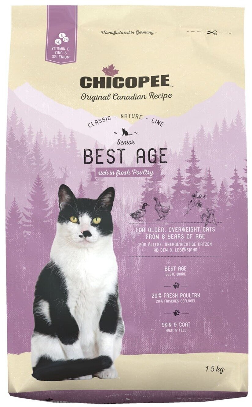 Сухой корм для пожилых кошек Chicopee Classic Nature Line Best Age с домашней птицей