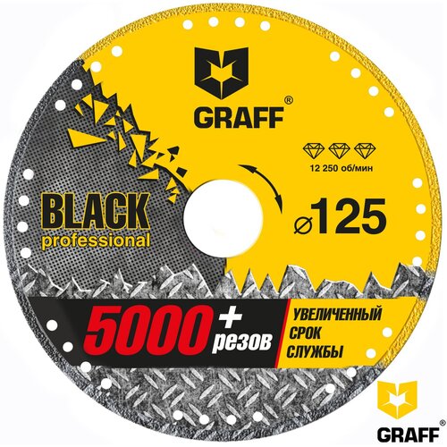 Диск алмазный отрезной GRAFF Black GDDM125B, 125 мм, 1 шт.