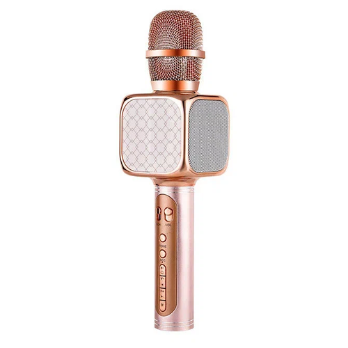 Беспроводной караоке микрофон с колонкой YS69, цвет розовый