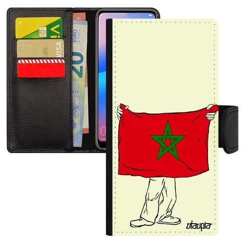 фото Чехол-книжка на телефон galaxy a10, "флаг марокко с руками" государственный туризм utaupia