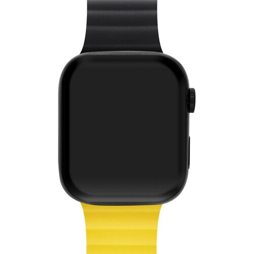 Ремешок для Apple Watch Series 4 44 мм Mutural силиконовый Серо-жёлтый