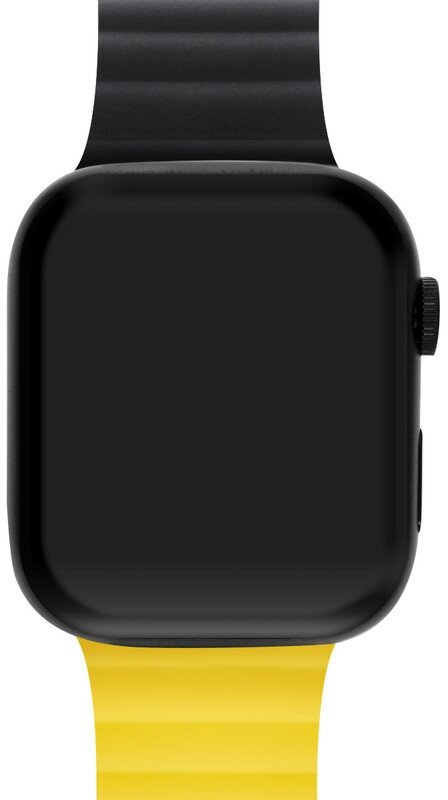 Ремешок для Apple Watch Series 6 40 мм Mutural силиконовый Чёрно-жёлтый