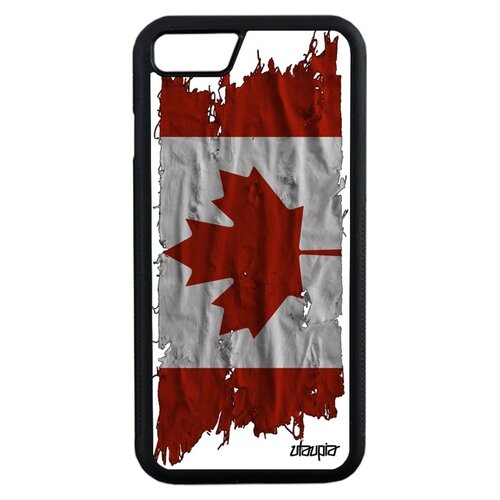 фото Чехол на мобильный iphone 8, "флаг канады на ткани" государственный страна utaupia