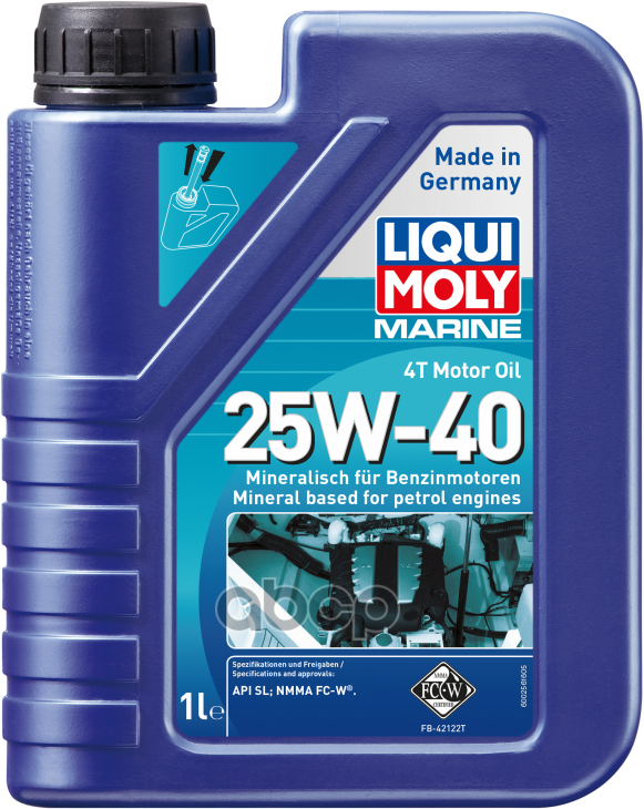 Liquimoly 25W40 Marine 4T Motor Oil (1L)_Минер. масло Моторн! Для Водн. технapi Sl Liqui moly арт. 25026