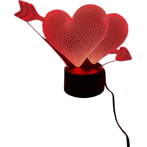 3D ночник Два сердца
