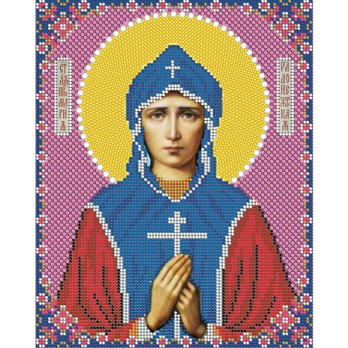 Вышивка бисером иконы Святая Мария Радонежская 19*24 см
