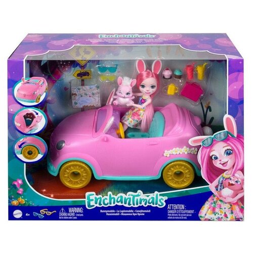 Игровой набор Mattel Enchantimals Автомобиль Бри Кроли с куклой и аксессуарами игровой набор enchantimals автомобиль бри кроли 15 см hcf85 розовый