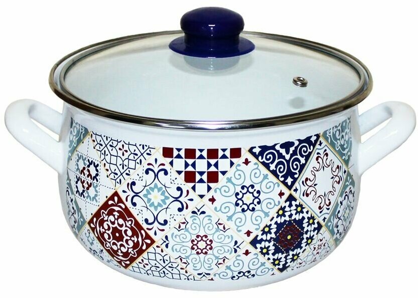 Марокко Кастрюля 5,1л из нержавеющей стали толстым дном, эмалированная посуда для кухни с крышкой