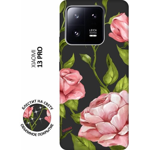 Матовый Soft Touch силиконовый чехол на Xiaomi 13 Pro, Сяоми 13 Про с 3D принтом Amazing Roses черный матовый soft touch силиконовый чехол на xiaomi 13 pro сяоми 13 про с 3d принтом kiss черный