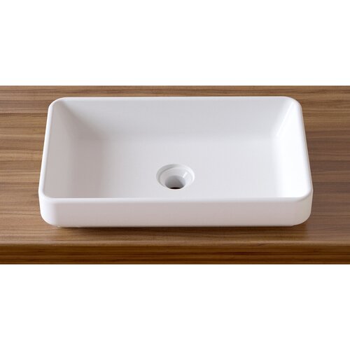 Накладная раковина в ванную Lavinia Boho Bathroom Sink Slim 33311004: умывальник из фарфора 55 см, прямоугольный, цвет глянцевый белый