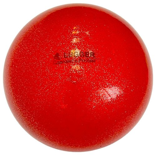 Мяч для художественной гимнастики однотонный, d=15 см (красный с блестками)