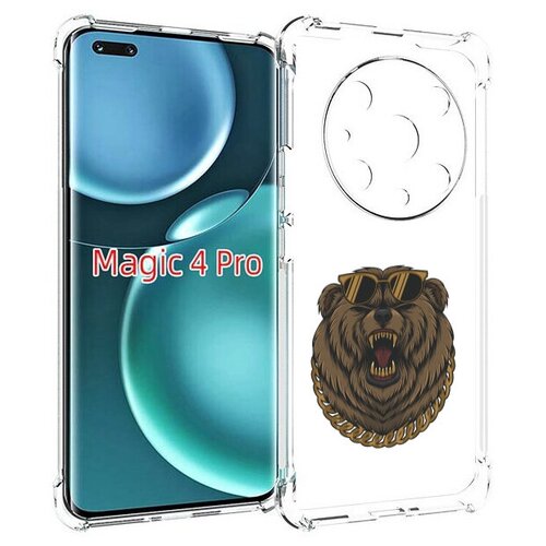 Чехол MyPads Медведь-в-очках-2 для Honor Magic4 Pro / Magic4 Ultimate задняя-панель-накладка-бампер