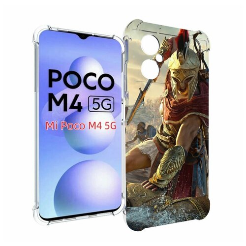 Чехол MyPads Assassin's Creed Odyssey Kassandra мужской для Xiaomi Poco M4 5G задняя-панель-накладка-бампер