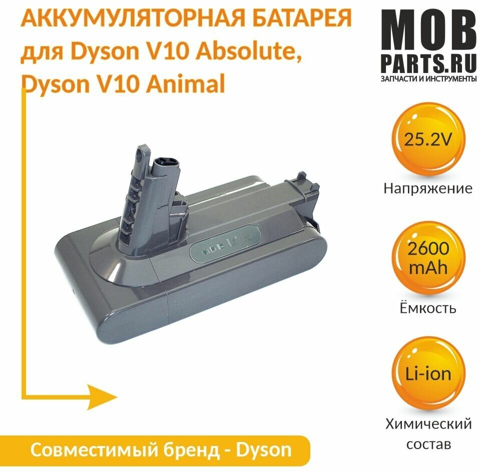 Аккумулятор для Dyson V10 Absolute, Dyson V10 Animal Li-ion 2,6Ah 25.2V