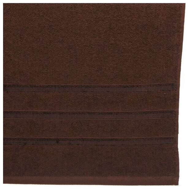 Полотенце махровое 100*150см «LUNA» цвет темно-коричневый 04040 плотность 360гр/м2 с петелькой-подвесом - фотография № 4