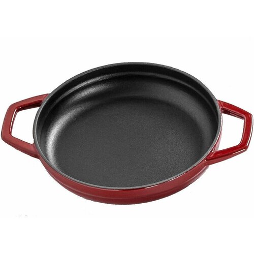 Чугунная круглая сковорода HOSSE, 22 см, красный, HS Y KTV 22 SH RED