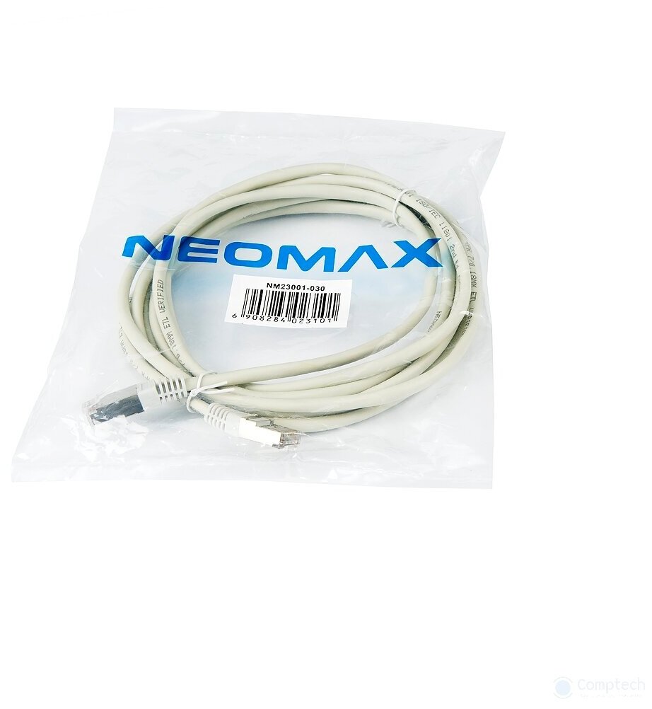 фото NEOMAX (NM23001-030) Шнур коммут. FTP 3 м cat.5е серый многожильный