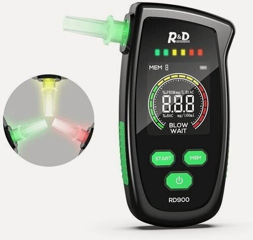 Изображение товара Профессиональный цифровой алкотестер RD900, перезаряжаемый алкотестер для личного и профессионального использования