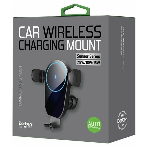 Автомобильное беспроводное зарядное устройство Dorten Car 15W Wireless Charging Mount Sensor Series автомобильный магнитный держатель dorten dashboard magnet car mount bh5 race series черный